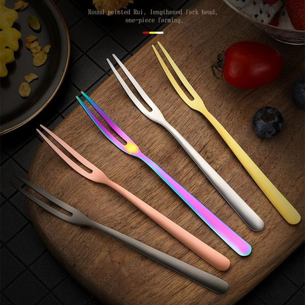 forks 5pcs stainless steel two-tine fork fruit set tableware multiple use snack cake dessert kitchen accessories 5 colors
forks 5pcs stainless steel two-tine fork fruit set tableware multiple use snack cake dessert kitchen accessories 5 colors