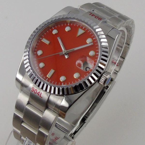 wristwatches 36mm/40mm sapphire men's automatic watch japan nh35 movement orange face coin bezel jubilee bracelet date cyclops, Slivery;brown
wristwatches 36mm/40mm sapphire men's automatic watch japan nh35 movement orange face coin bezel jubilee bracelet date cyclops, Slivery;brown