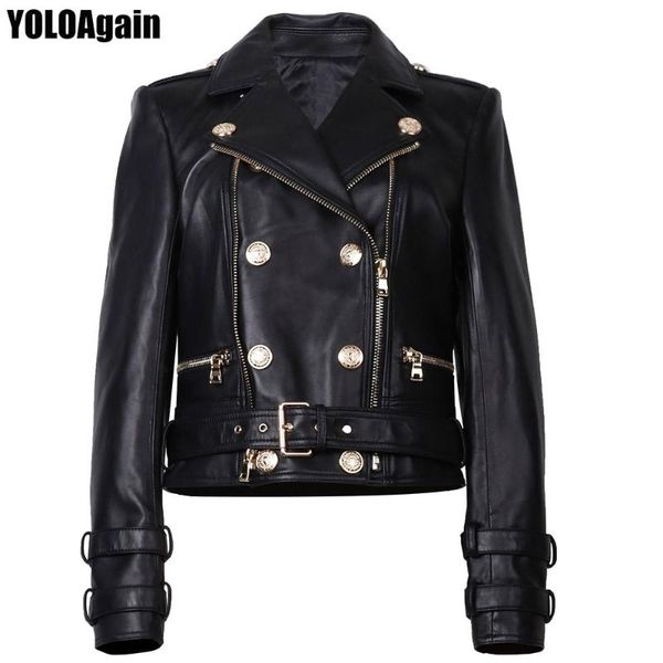 women's leather & faux yoloagain women double breasted genuine jacket ladies real sheepskin, Black
women's leather & faux yoloagain women double breasted genuine jacket ladies real sheepskin, Black