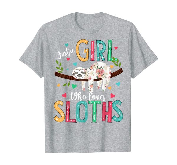 just a girl who loves sloths funny sloths lover gifts t-shirt, White;black