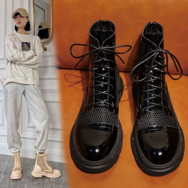 2021 New Classic Women Thick Bottom Black Mesh Summer Boots Round Toe Zipper Lace Up Platform Shoes Woman High Heels Ankle Boots, Apricot
2021 New Classic Women Thick Bottom Black Mesh Summer Boots Round Toe Zipper Lace Up Platform Shoes Woman High Heels Ankle Boots, Apricot