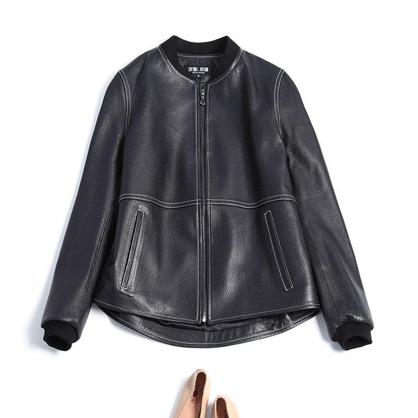 women's leather & faux 2021 spring autumn genuine jacket women korean style sheepskin coat female casaul jackets clothes veste femme wp, Black
women's leather & faux 2021 spring autumn genuine jacket women korean style sheepskin coat female casaul jackets clothes veste femme wp, Black