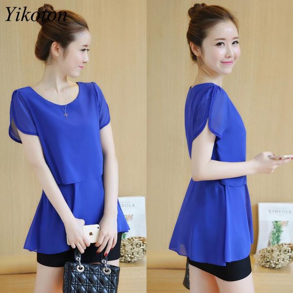women's blouses & shirts summer chic fake two women blouse loose shirt o-neck chiffon female casual flying sleeve plus size blusas, White
women's blouses & shirts summer chic fake two women blouse loose shirt o-neck chiffon female casual flying sleeve plus size blusas, White