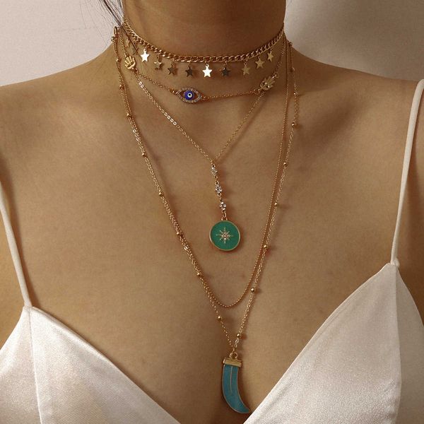 jewelry personality y-shaped micro inlay female creative star tassel pendant multi-layer necklace, Silver
jewelry personality y-shaped micro inlay female creative star tassel pendant multi-layer necklace, Silver