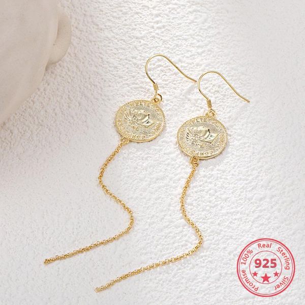 stud korea style 925 sterling silver earring for women simple fashion chic gold coins tassel jewelry, Golden;silver
stud korea style 925 sterling silver earring for women simple fashion chic gold coins tassel jewelry, Golden;silver