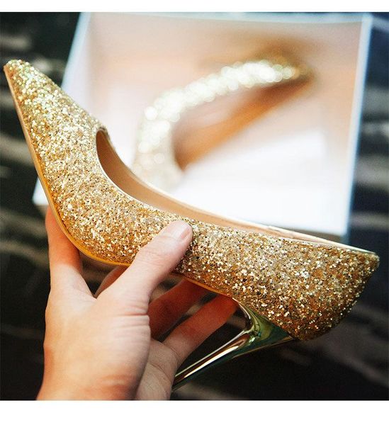 2021 fashion new arrival women pumps high heels pointed party golden shiny color, Black
2021 fashion new arrival women pumps high heels pointed party golden shiny color, Black