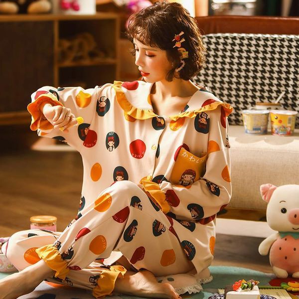 winter autumn soft pajama sets women cotton sleepwear long sleeve pyjama cute cartoon sleepwear pyjamas nightsuits, Black;red
winter autumn soft pajama sets women cotton sleepwear long sleeve pyjama cute cartoon sleepwear pyjamas nightsuits, Black;red