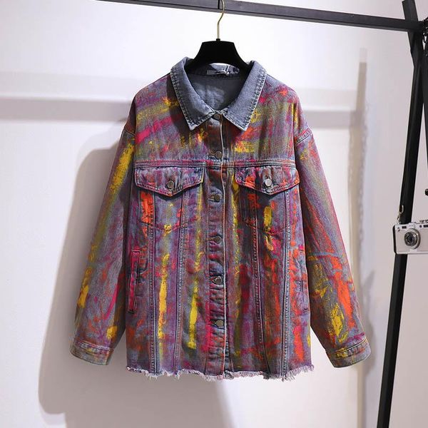 spring autumn personalized graffiti denim jacket women plus size bust 160cm 6xl 7xl 8xl 9xl 10xl cotton tie-dye coat women blue, Black;brown
spring autumn personalized graffiti denim jacket women plus size bust 160cm 6xl 7xl 8xl 9xl 10xl cotton tie-dye coat women blue, Black;brown