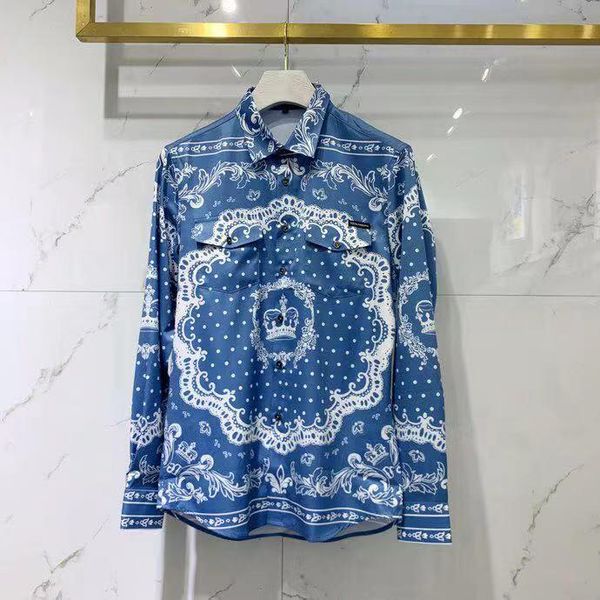 men's casual shirts kl05860 fashion 2021 runway luxury european design party style clothing, White;black
men's casual shirts kl05860 fashion 2021 runway luxury european design party style clothing, White;black