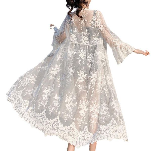 women's swimwear women kimono cardigan casual vintage ladies 2021 long crochet chiffon preto loose printed blouse, White;black
women's swimwear women kimono cardigan casual vintage ladies 2021 long crochet chiffon preto loose printed blouse, White;black