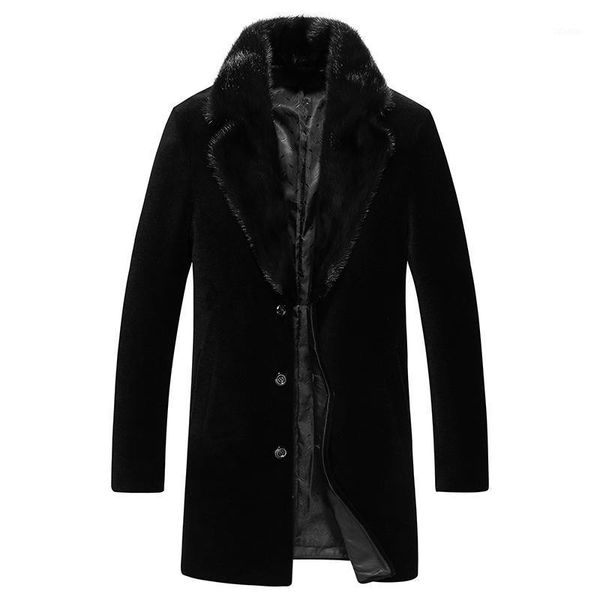 men's leather & faux and fur 2021 wear mink hair lead sheep shearing loose coat long wool overcoat, Black
men's leather & faux and fur 2021 wear mink hair lead sheep shearing loose coat long wool overcoat, Black
