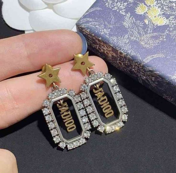 70% off new style letter pearl star set diamond earrings, Silver