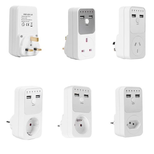 smart power plugs alloyseed timing socket eu uk fr plug timer switch with dual usb port charger adapter for light electric appliance
smart power plugs alloyseed timing socket eu uk fr plug timer switch with dual usb port charger adapter for light electric appliance