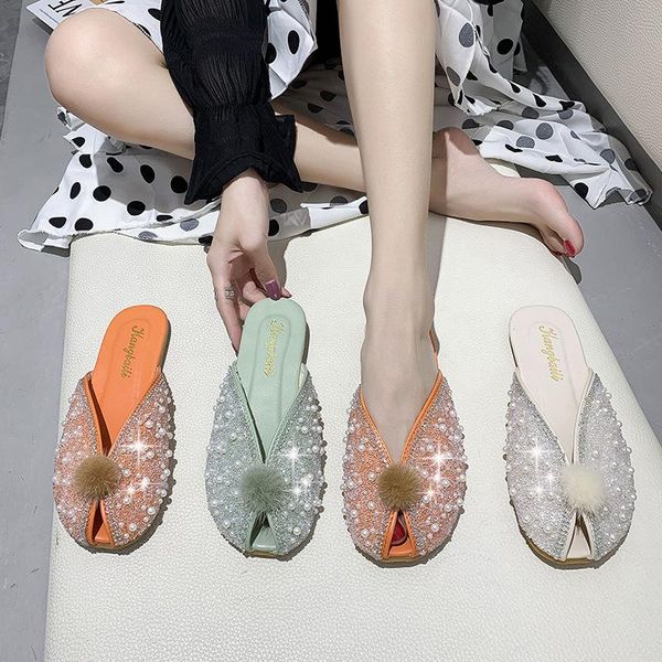 slippers 2021 summer leisure fashion baotou outside string bead puffer ball women party square heel slides sexy, Black
slippers 2021 summer leisure fashion baotou outside string bead puffer ball women party square heel slides sexy, Black