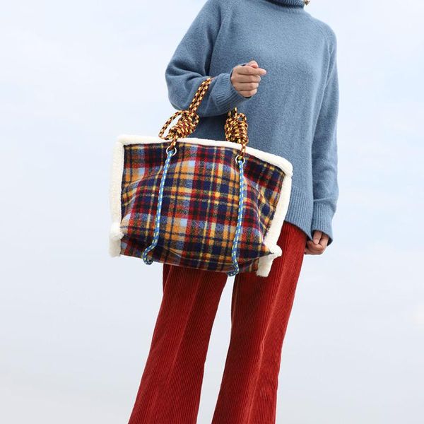 shoulder bags designer bag niche imitation lamb wool plaid tote rope knitted strap woolen
shoulder bags designer bag niche imitation lamb wool plaid tote rope knitted strap woolen