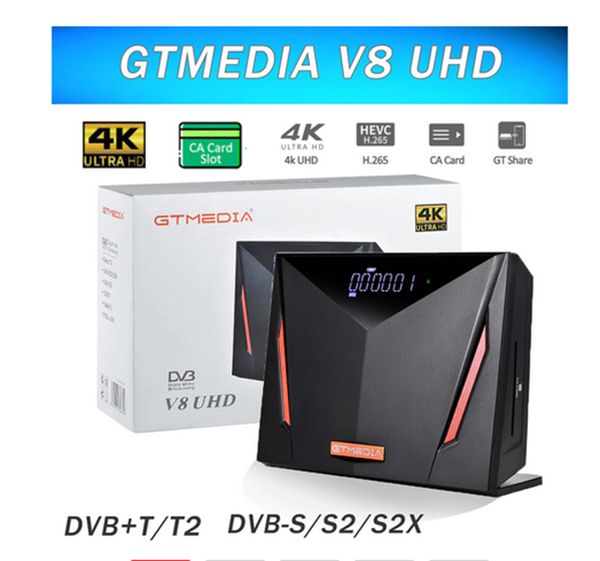 new arrival gt media v8 uhd 4k dvb-s2x+t2 receiver with smart card slot support 4k scart/usb/pvr/h.265 hevc/ wifi
new arrival gt media v8 uhd 4k dvb-s2x+t2 receiver with smart card slot support 4k scart/usb/pvr/h.265 hevc/ wifi