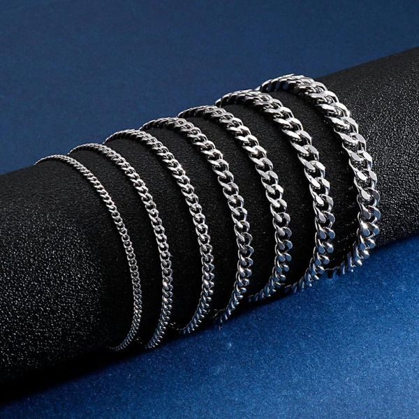 link, chain 2~7mm width s gold cuban curb bracelet mens fashion jewelry on hand stainless steel man accessories 2021 wholesale, Black
link, chain 2~7mm width s gold cuban curb bracelet mens fashion jewelry on hand stainless steel man accessories 2021 wholesale, Black