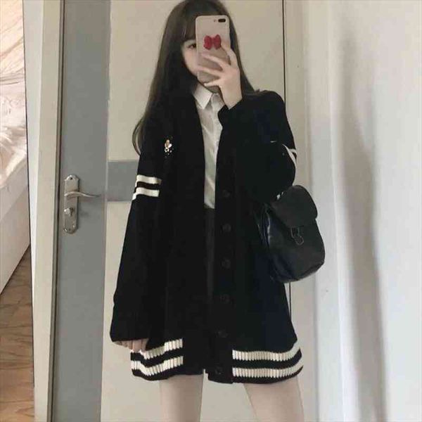 Cardigan Women Embroidered Bee Chic Vintage V-neck Daily Oversize Girls Cardigan Student Fall Casual All-match Ins Women Sweater, White;black
Cardigan Women Embroidered Bee Chic Vintage V-neck Daily Oversize Girls Cardigan Student Fall Casual All-match Ins Women Sweater, White;black