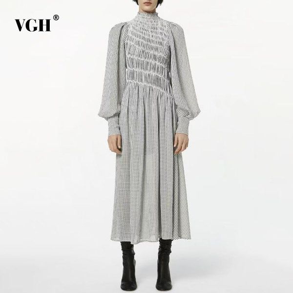 casual dresses vgh plaid ruched elegant dress for female stand collar lantern sleeve high waist midi women 2021 clothing fashion, Black;gray
casual dresses vgh plaid ruched elegant dress for female stand collar lantern sleeve high waist midi women 2021 clothing fashion, Black;gray