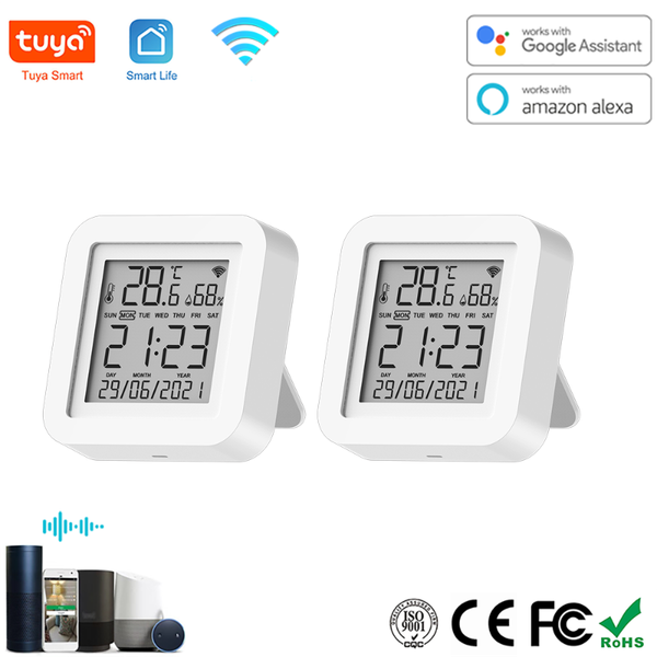 smart home control 2 pcs tuya wifi temperature humidity sensor for var smartlife thermometer with display support alexa google assistant
smart home control 2 pcs tuya wifi temperature humidity sensor for var smartlife thermometer with display support alexa google assistant
