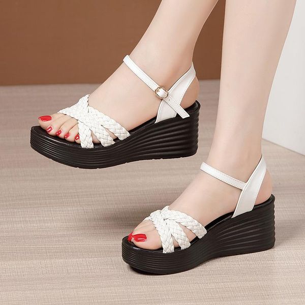 sandals women summer shoes high heels gladiator white womens, Black