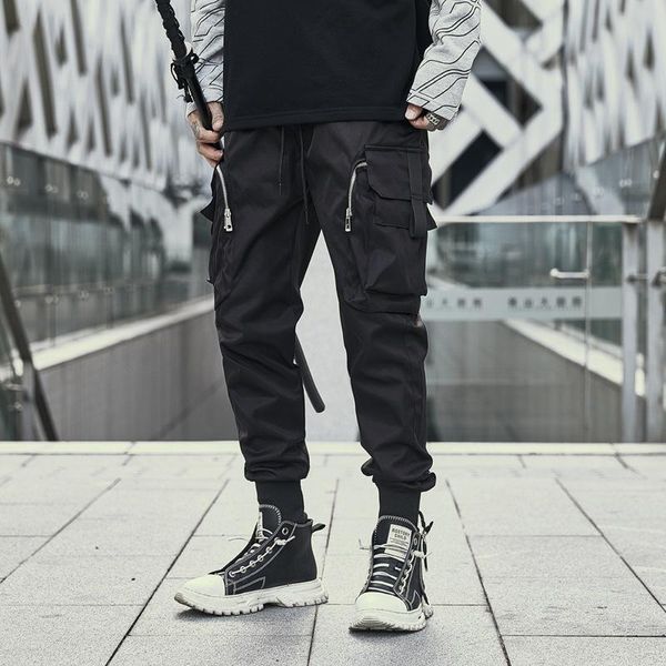 men's pants men hip hop joggers casual fitness sportswear function multi zipper bandage cargo, Black
men's pants men hip hop joggers casual fitness sportswear function multi zipper bandage cargo, Black