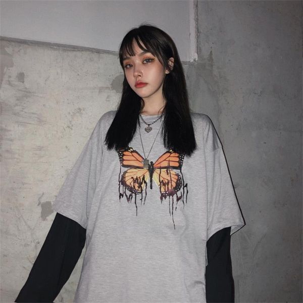 women's t-shirt t-shirts japanese kawaii ladies ulzzang butterfly print female korean harajuku clothes for women, White
women's t-shirt t-shirts japanese kawaii ladies ulzzang butterfly print female korean harajuku clothes for women, White