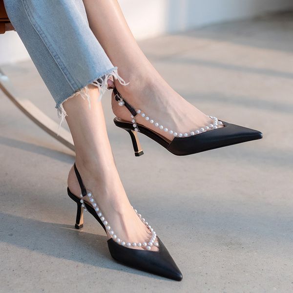 luxury dress shoes in summer 2021, the baotou sandals fairy style high are digned by a small number of people, with thin heels and pointed, Black
luxury dress shoes in summer 2021, the baotou sandals fairy style high are digned by a small number of people, with thin heels and pointed, Black