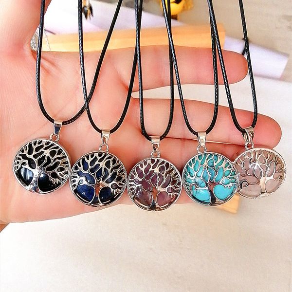 tree of life reiki healing natural stone pendant necklace chakra amethyst pink rose crystal rope chain necklaces women jewelry, Silver
tree of life reiki healing natural stone pendant necklace chakra amethyst pink rose crystal rope chain necklaces women jewelry, Silver