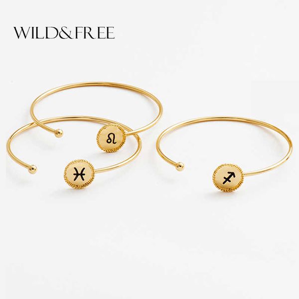 wild & new women constellation bracelets & bangles gold color thin open cuff metal bangle set 12 zodiac lucky jewelry q0719, Black
wild & new women constellation bracelets & bangles gold color thin open cuff metal bangle set 12 zodiac lucky jewelry q0719, Black