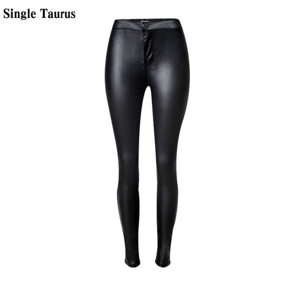 women's leggings fall winter imitation leather female high waist one button pu plus size slim skinny basic black pants women
women's leggings fall winter imitation leather female high waist one button pu plus size slim skinny basic black pants women