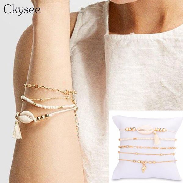 charm bracelets ckysee 5pcs/lot trendy conch shell tassel set for women gold color chain statement bracelet bangles jewelry, Golden;silver
charm bracelets ckysee 5pcs/lot trendy conch shell tassel set for women gold color chain statement bracelet bangles jewelry, Golden;silver