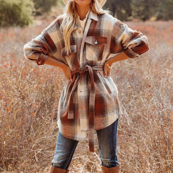 women's trench coats autumn lady midi belt shirt outerwears winter vintage plaid printed women long sleeve fashion lapel single breaste, Tan;black
women's trench coats autumn lady midi belt shirt outerwears winter vintage plaid printed women long sleeve fashion lapel single breaste, Tan;black