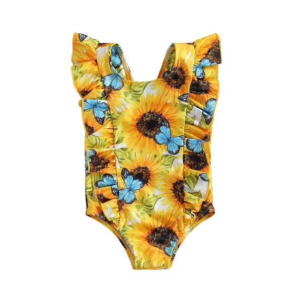 clothing sets kids one-piece swimsuits sunflower print round neck sleeveless ruffle swimwear for girls, White
clothing sets kids one-piece swimsuits sunflower print round neck sleeveless ruffle swimwear for girls, White