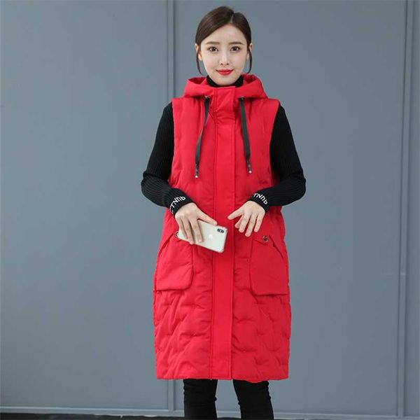 letter embroidery long winter vest women big pockets hooded zipper ladies sleeveless jacket solid waistcoat for female 211120, Black;white
letter embroidery long winter vest women big pockets hooded zipper ladies sleeveless jacket solid waistcoat for female 211120, Black;white