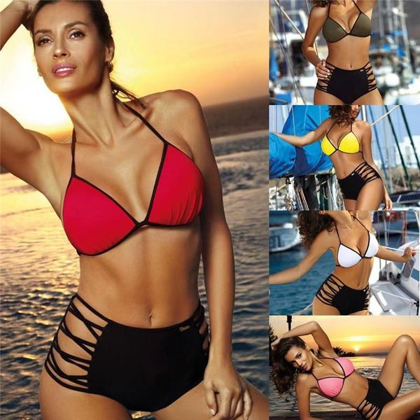 women's swimwear solid bikini set 2021 push up women brazilian swimsuit low waist biquini halter two pieces bathing suit, White;black
women's swimwear solid bikini set 2021 push up women brazilian swimsuit low waist biquini halter two pieces bathing suit, White;black