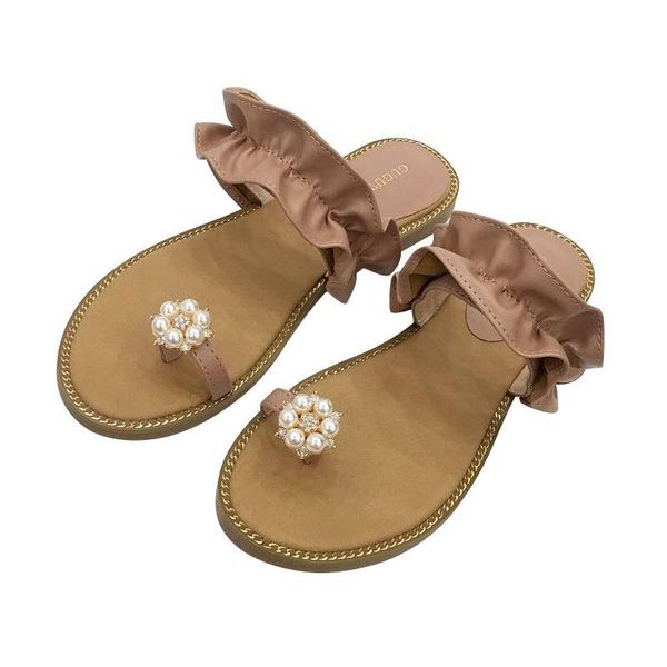 slippers women's summer fashion outer wear all-match flat bottom toe covering beach chic pleated slipper beaded pearl with shoes, Black
slippers women's summer fashion outer wear all-match flat bottom toe covering beach chic pleated slipper beaded pearl with shoes, Black