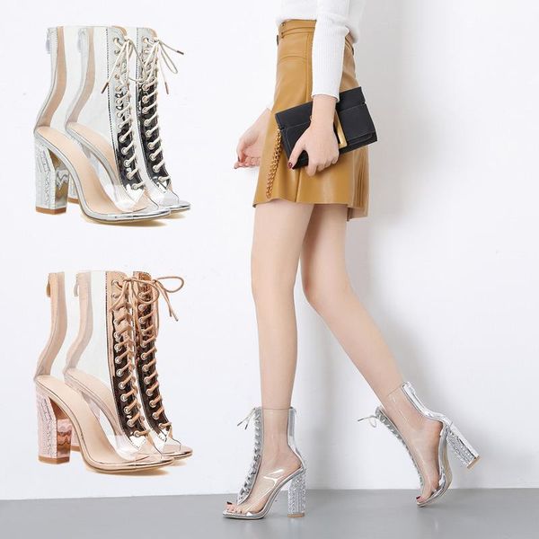 dress shoes high transparent high-heeled thick-heeled casual 2021 fish mouth lace sandals women's, Black
dress shoes high transparent high-heeled thick-heeled casual 2021 fish mouth lace sandals women's, Black