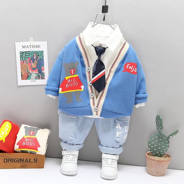 clothing sets baby boys 2021 spring toddler cute bear coats lapel t shirt jeans children kids casual costume, White
clothing sets baby boys 2021 spring toddler cute bear coats lapel t shirt jeans children kids casual costume, White