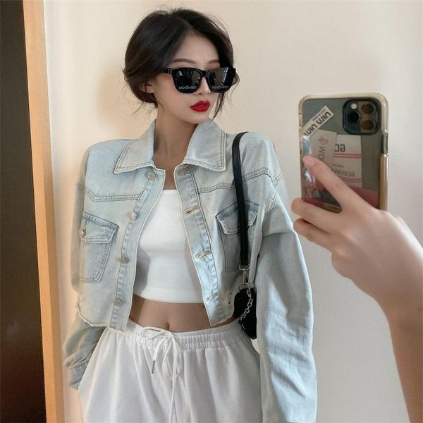 fashion short denim jacket women 2021 early autumn winter denim coat trendy motorcycle retro female outerwear m203, Black;brown
fashion short denim jacket women 2021 early autumn winter denim coat trendy motorcycle retro female outerwear m203, Black;brown