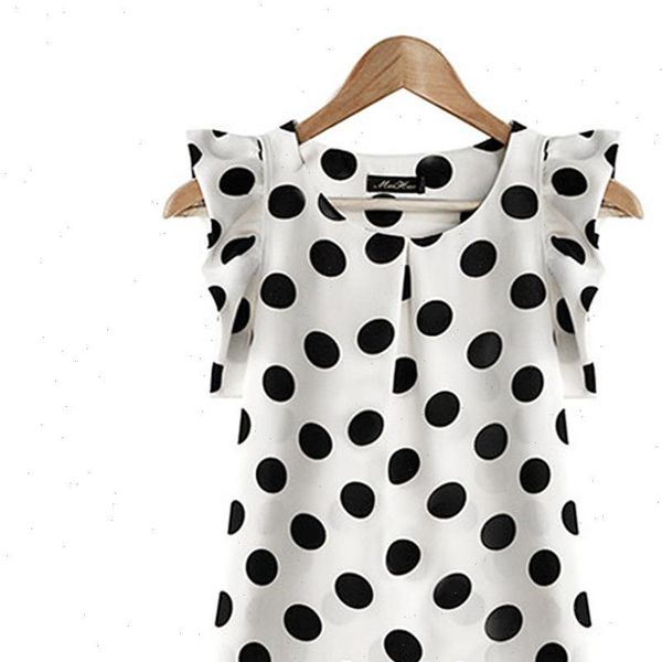 women blouses summer polka dot chiffon regular tee femme formal summer wommen printed drop shipping, White
women blouses summer polka dot chiffon regular tee femme formal summer wommen printed drop shipping, White