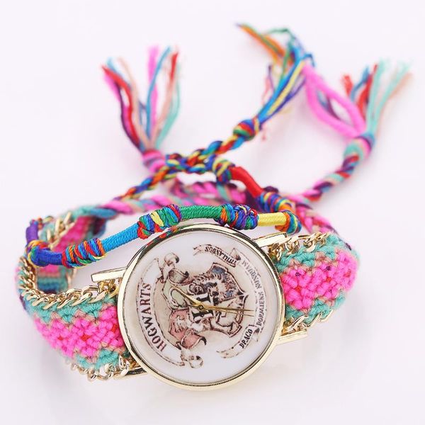 wristwatches drop handmade braided hogwarts magic school watch ladies friendship bracelet quarzt watches relogio feminino, Slivery;brown
wristwatches drop handmade braided hogwarts magic school watch ladies friendship bracelet quarzt watches relogio feminino, Slivery;brown