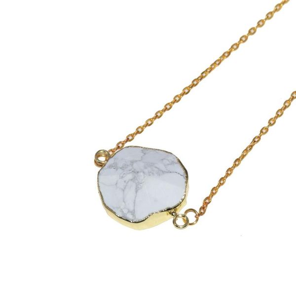 pendant necklaces big natural slice white howlite stone charm necklace 2 loops marble vein turquoises key chain women, Silver
pendant necklaces big natural slice white howlite stone charm necklace 2 loops marble vein turquoises key chain women, Silver