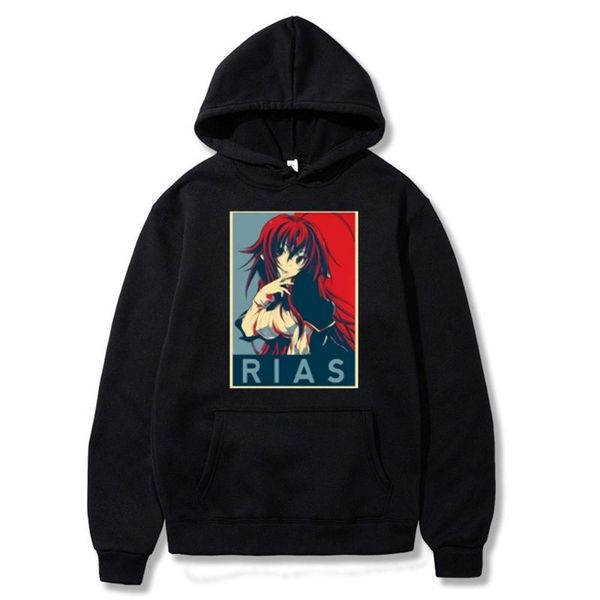 men's hoodies & sweatshirts high school dxd - rias team anime print hoodie autumn and winter plus velvet japanese streetwear men loose, Black 
men's hoodies & sweatshirts high school dxd - rias team anime print hoodie autumn and winter plus velvet japanese streetwear men loose, Black