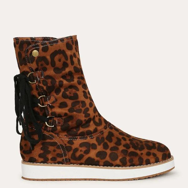 boots 2021 women snow autumn winter lace-up mid-cut fashion comfortable leopard print snake color match female shoes, Black
boots 2021 women snow autumn winter lace-up mid-cut fashion comfortable leopard print snake color match female shoes, Black