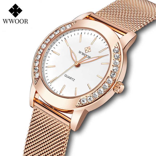 wwoor luxury rose gold women watches fashion diamond ladies dress watch female casual mesh steel wristwatch reloj mujer 210527, Slivery;brown
wwoor luxury rose gold women watches fashion diamond ladies dress watch female casual mesh steel wristwatch reloj mujer 210527, Slivery;brown