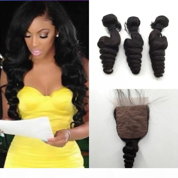 silk base closure with 3 bundles peruvian indian malaysian brazilian hair bundles unprocessed remy loose wave virgin hair extensions, Black
silk base closure with 3 bundles peruvian indian malaysian brazilian hair bundles unprocessed remy loose wave virgin hair extensions, Black