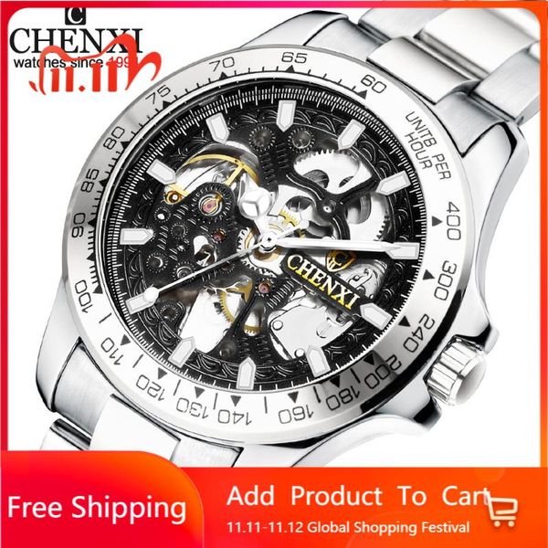 wristwatches chenxi fashion watch men automatic wind mechanical cutout wristwatch waterproof full steel business mens watches, Slivery;brown
wristwatches chenxi fashion watch men automatic wind mechanical cutout wristwatch waterproof full steel business mens watches, Slivery;brown