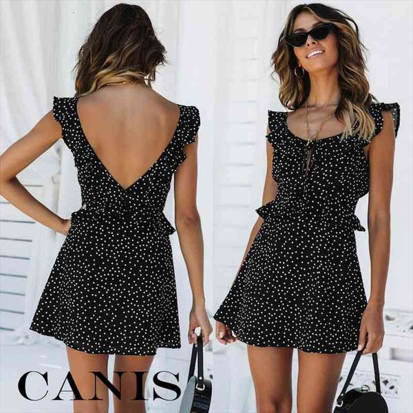 fashion lovely sleeveless wrap boho women dress polka dot loose causal butterfly sleeve mini summer sundress holiday, Black;gray 
fashion lovely sleeveless wrap boho women dress polka dot loose causal butterfly sleeve mini summer sundress holiday, Black;gray