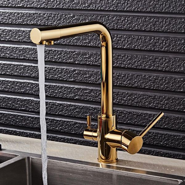 kitchen faucets basin gold polished brass 360 degree rotation sink faucet double handle water purification features
kitchen faucets basin gold polished brass 360 degree rotation sink faucet double handle water purification features